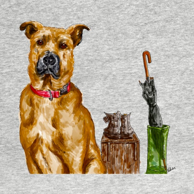 Black mouth cur dog breed drawing by Nalidsa